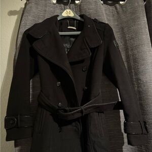 Ed Hardy Black Iconic vintage Trench Coat small